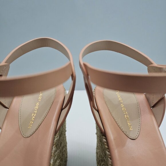 Stuart Weitzman Braida Max Wedge Womens 7 Tan Leather Espadrille Sandal NEW - Picture 8 of 14